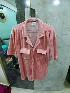 Zara Velvet Oversized Shirt