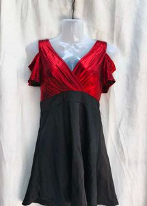 Stylish Red & Black Party Dress