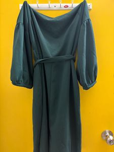 Athena Olive Green Belted Dress