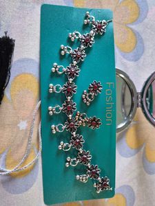 Silver Necklace With Earrings For Women