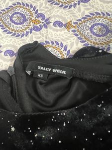 Black Sparkly Velvet Playsuit