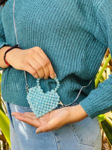 Beaded Heart Mini Bag