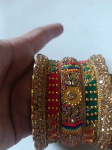 Set of 4 colorful Indian bangles