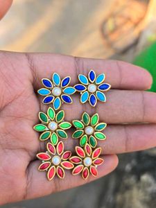 Floral Stud Earring Set of 6