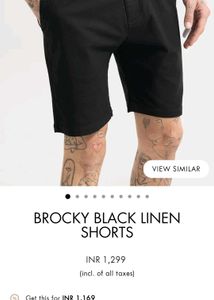 Snitch Linen Shorts (W32) Black + Brown