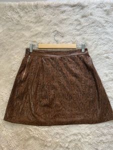 Brown Animal Print Mini Skirt