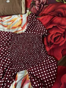 Maroon Polka Dot Dress