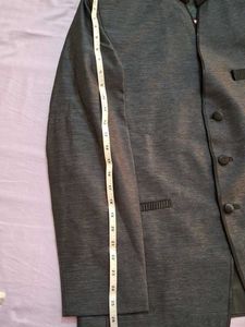Gray Band Collar Blazer