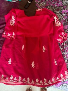 Pink Embroidered Kurta
