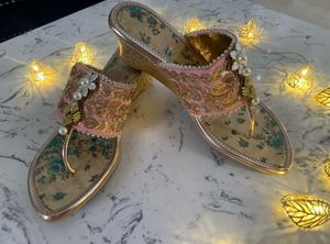 Embroidered Wedge Heel Sandals