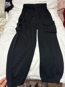 Black Cargo Joggers