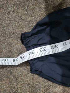 Navy Blue Elastic Waist Pants