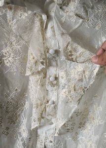 Cream and golden net Top