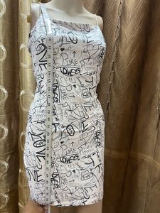Ginger typography print bodycon mini dress