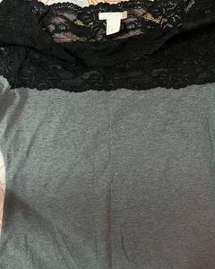 Gray Lace Top