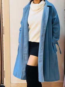Stylish Blue Trench Coat