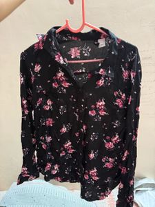 H&M Floral Button-Down Top