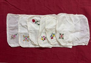 Vintage Embroidery Handkerchief Set of 6