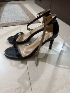 Black Ankle Strap Heels By Tresmode, Size: Euro 36
