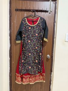 Black And Red Anarkali Kirti XXL Size New W/o Tag