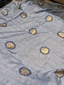 Sky Blue And Red Fabric