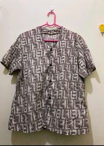 Patterned Button-Down Shirt