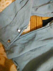 Light Blue Off-Shoulder Peplum Top