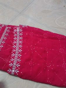 pink work Dupatta