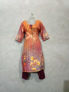 Elegant Floral Print Kurta Salwar Suit