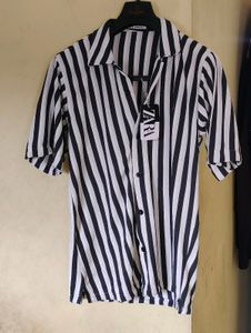 Shirt For Men (Down shoulder) Black And White