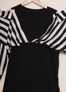 Stripped Cold Shoulder Shirt