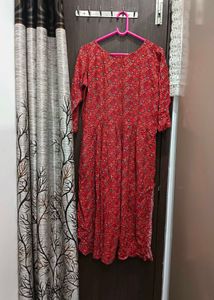Red Printed Naira Kurta