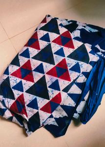 Geometric Shape Cotton Mulmul Saree