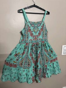 Teal Paisley Print Sundress
