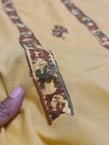 Yellow Kashmiri Embroidery Dress Material
