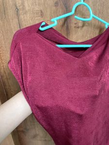 Maroon Draped Top
