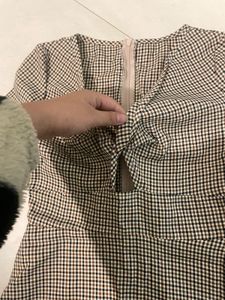 URBANIC Checkered Long Sleeve Mini Dress