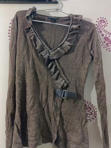 Sweatshirt Beautiful Stylish With Side Leather Bel