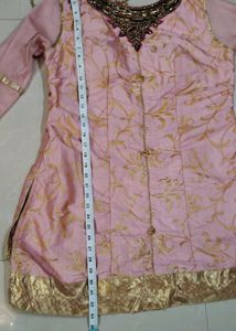 Pink Kurti with Embroidered Garara