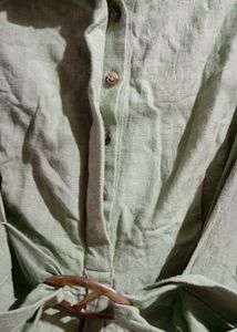 Green Belted Shirt Dress