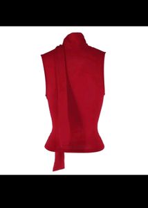 RED tie up cowl top