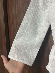 White Embroidered Peplum Top - Stitched