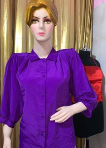 Stylish Purple Button-Up Blouse