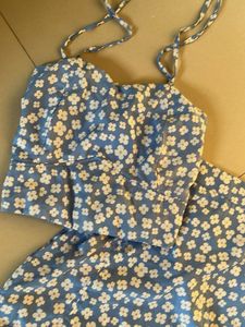 Blue And White Flower Co-ord Set