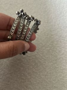 Oxidized Silver Jingle Bell Bangles
