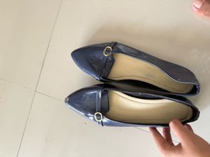 Navy Blue Pointed-Toe Flats