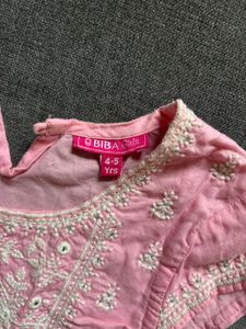 Biba Chikankari Kurti Top For 4-6 Year girl