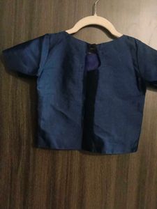 Navy Blue Silk Blouse