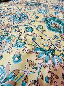 Floral Lime Green Cotton Bedsheet