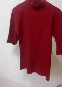 Burgundy Turtleneck Top